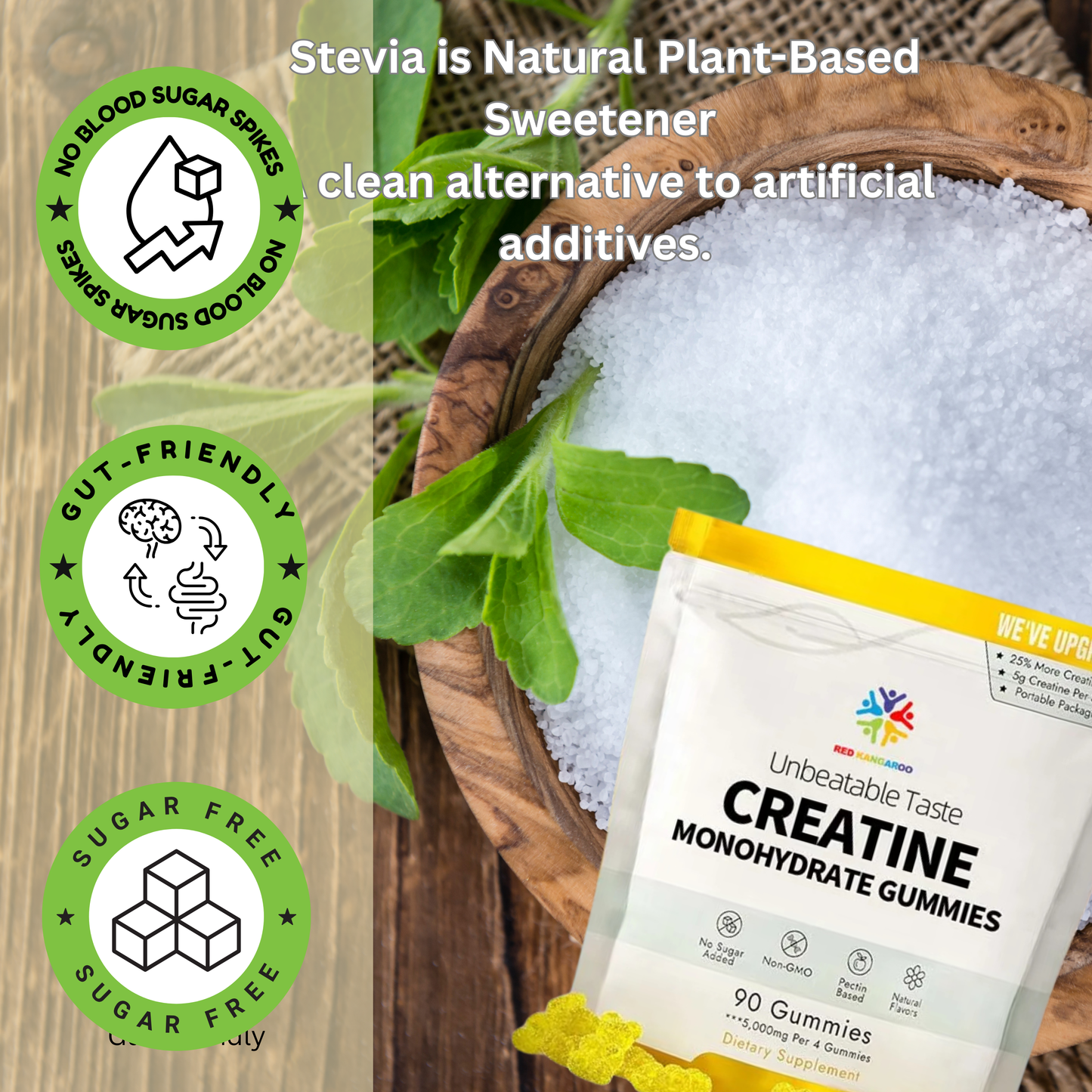 PowerForm Creatine Gummies – High-Potency 5000mcg Creatine Monohydrate for Muscle Growth, Strength & Cellular Energy Support (Men & Women)