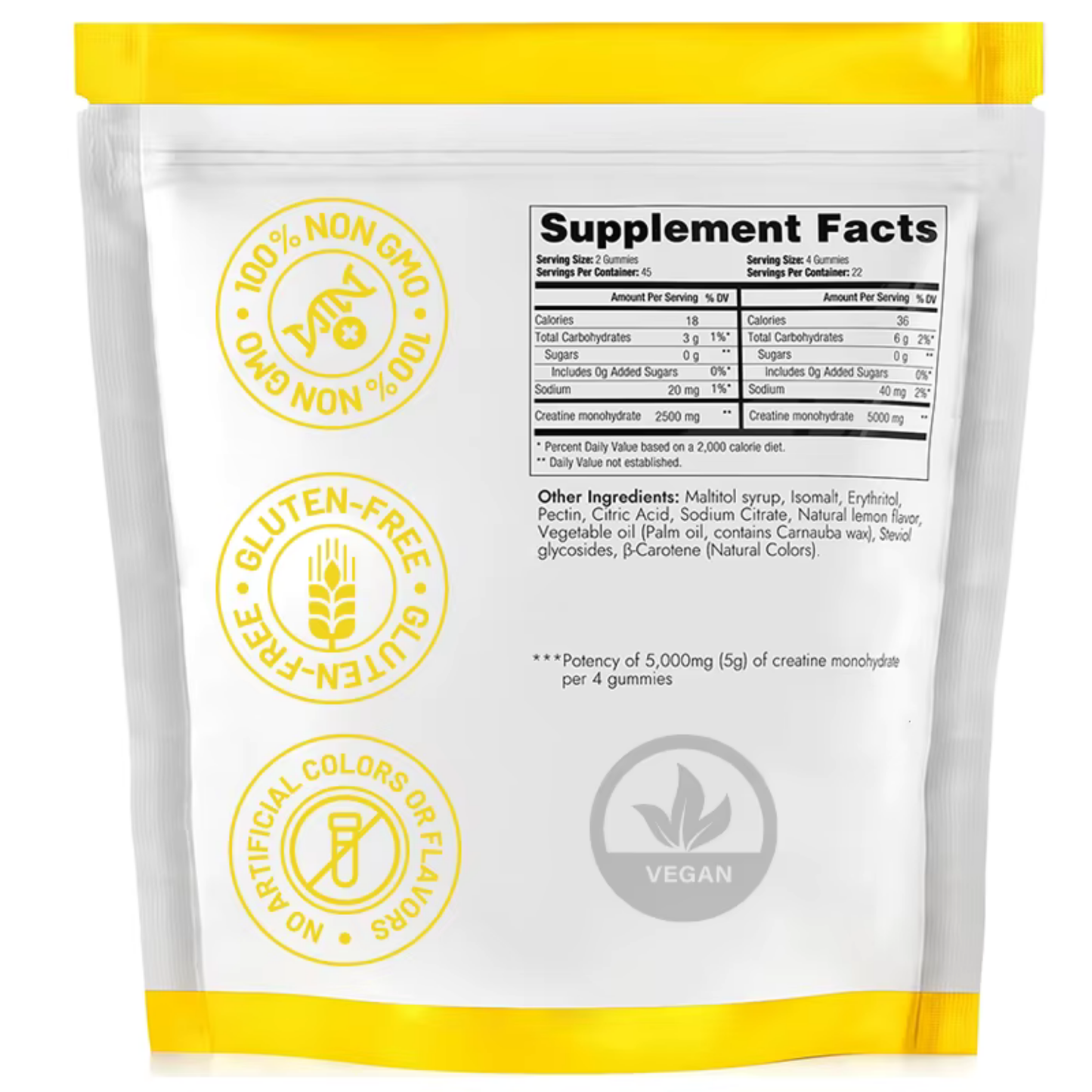 PowerForm Creatine Gummies – High-Potency 5000mcg Creatine Monohydrate for Muscle Growth, Strength & Cellular Energy Support (Men & Women)
