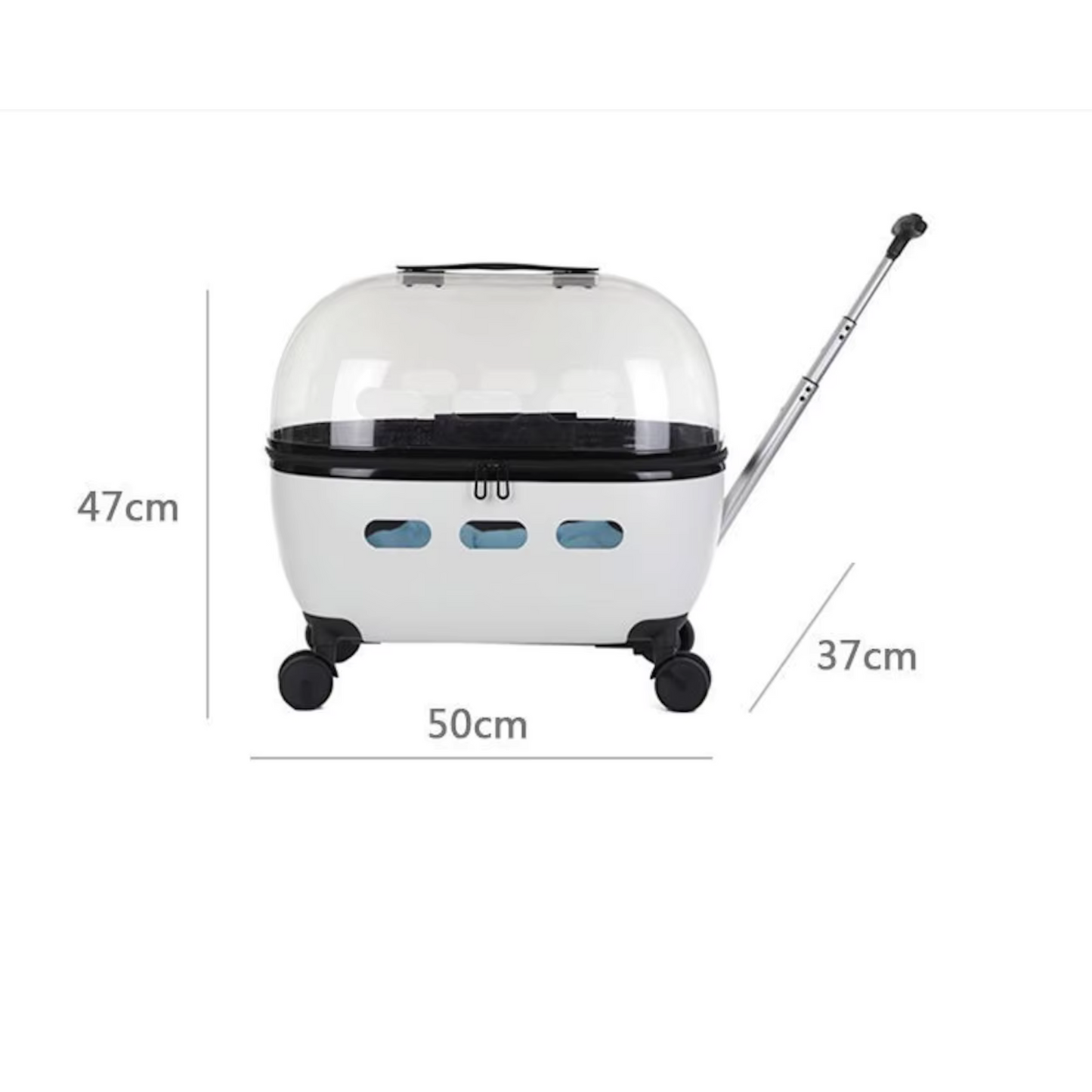 Pet Angel™ Luxe Voyager Carrier – Transparent Rolling Travel Bag for Cats & Small Pets