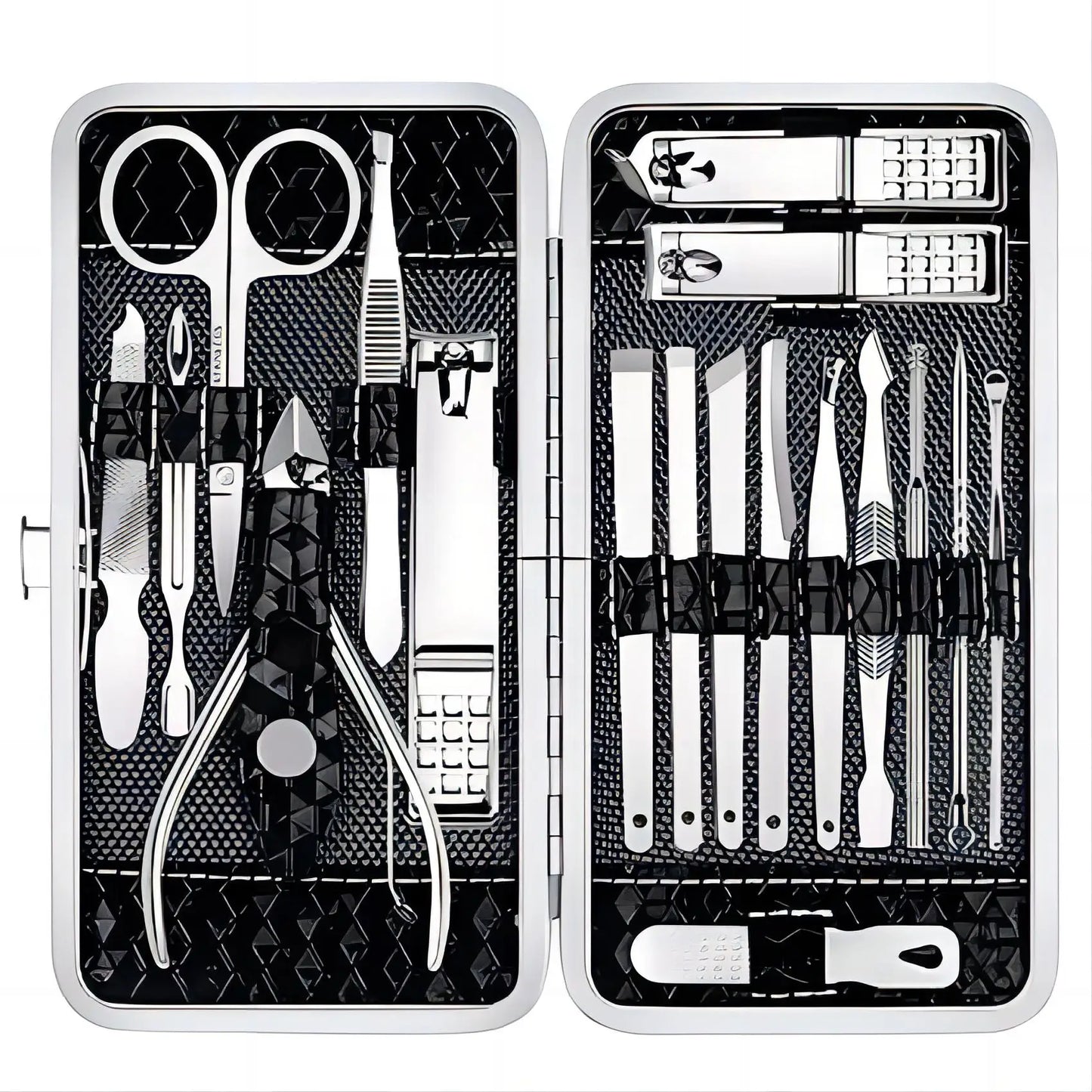 LUXTECH™ 19-Piece Precision Stainless Steel Manicure & Pedicure Kit – Professional Grooming Tools in Premium Leather Case