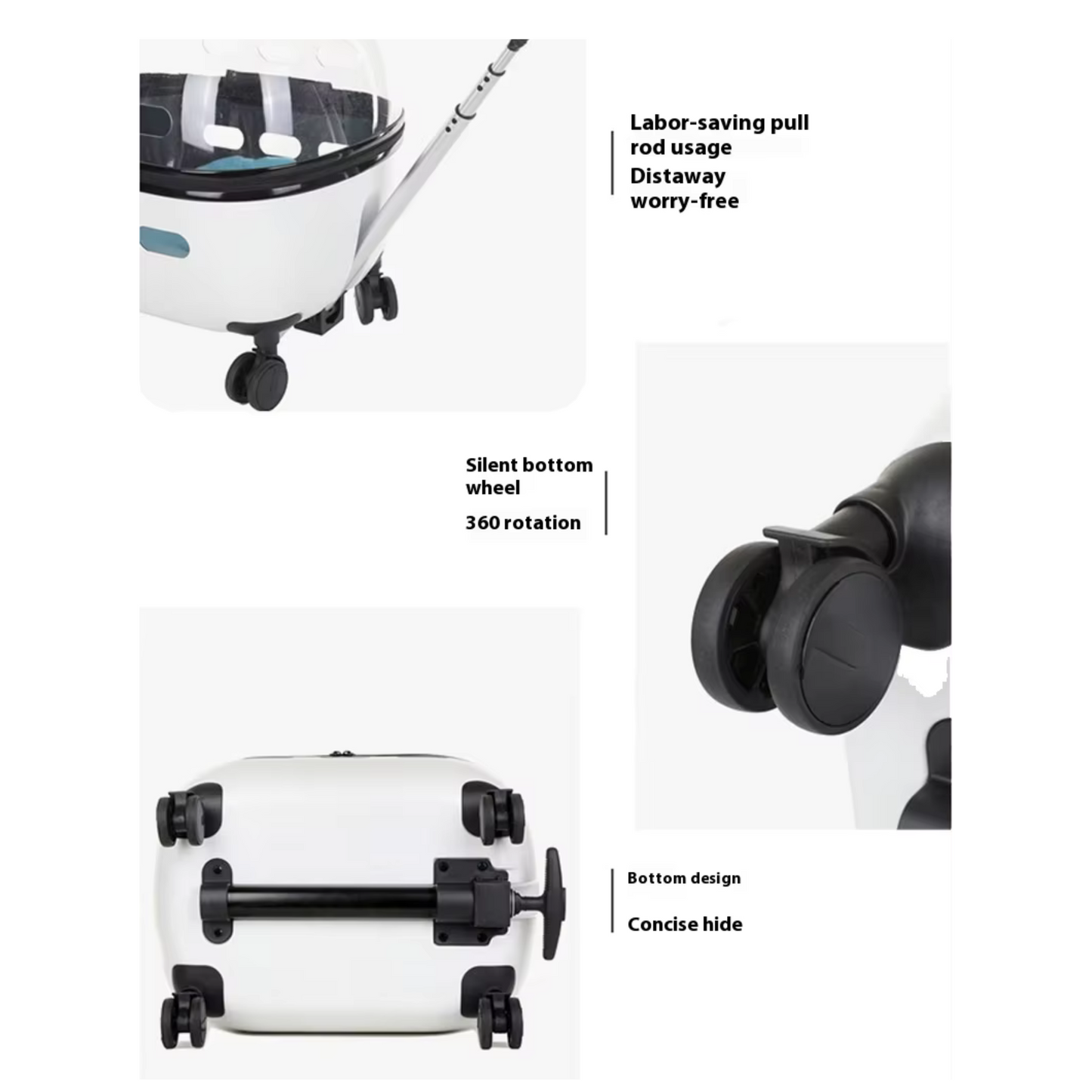 Pet Angel™ Luxe Voyager Carrier – Transparent Rolling Travel Bag for Cats & Small Pets