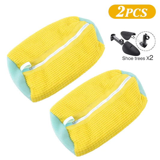 2PCS Shoe Wash Machine Bag, Shoes Laundry Bag Shoe Wash Bag for Washing Machine, Reusable Zipper Shoe Washing Bag, Remove Dirt