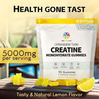 PowerForm Creatine Gummies – High-Potency 5000mcg Creatine Monohydrate for Muscle Growth, Strength & Cellular Energy Support (Men & Women)