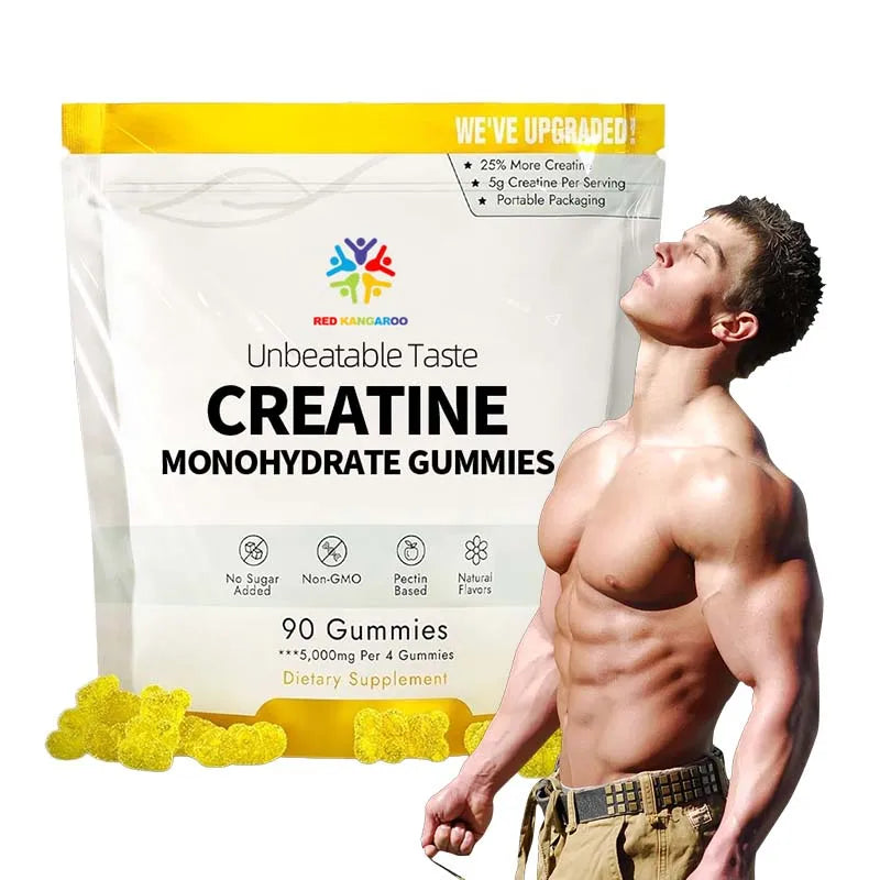 PowerForm Creatine Gummies – High-Potency 5000mcg Creatine Monohydrate for Muscle Growth, Strength & Cellular Energy Support (Men & Women)