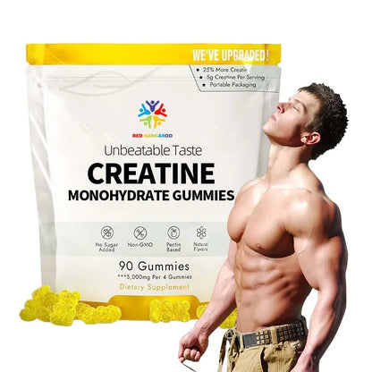 PowerForm Creatine Gummies – High-Potency 5000mcg Creatine Monohydrate for Muscle Growth, Strength & Cellular Energy Support (Men & Women)