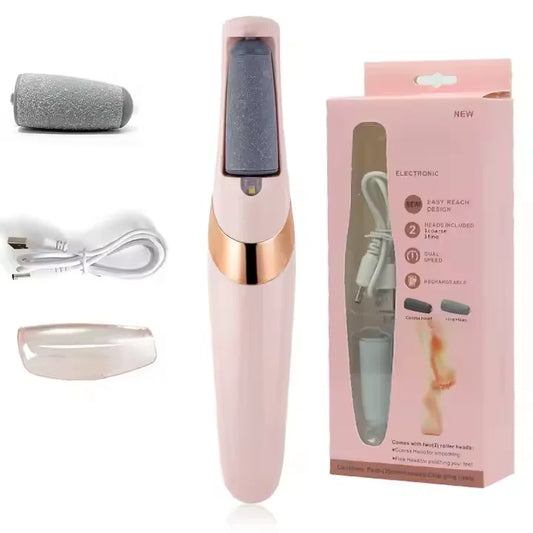 LUXTECH MERCH Glow™ Electric Foot File | Rechargeable Waterproof Callus Remover with Dual Speed & LED – Pro Pedicure Tool for Soft, Smooth Feet